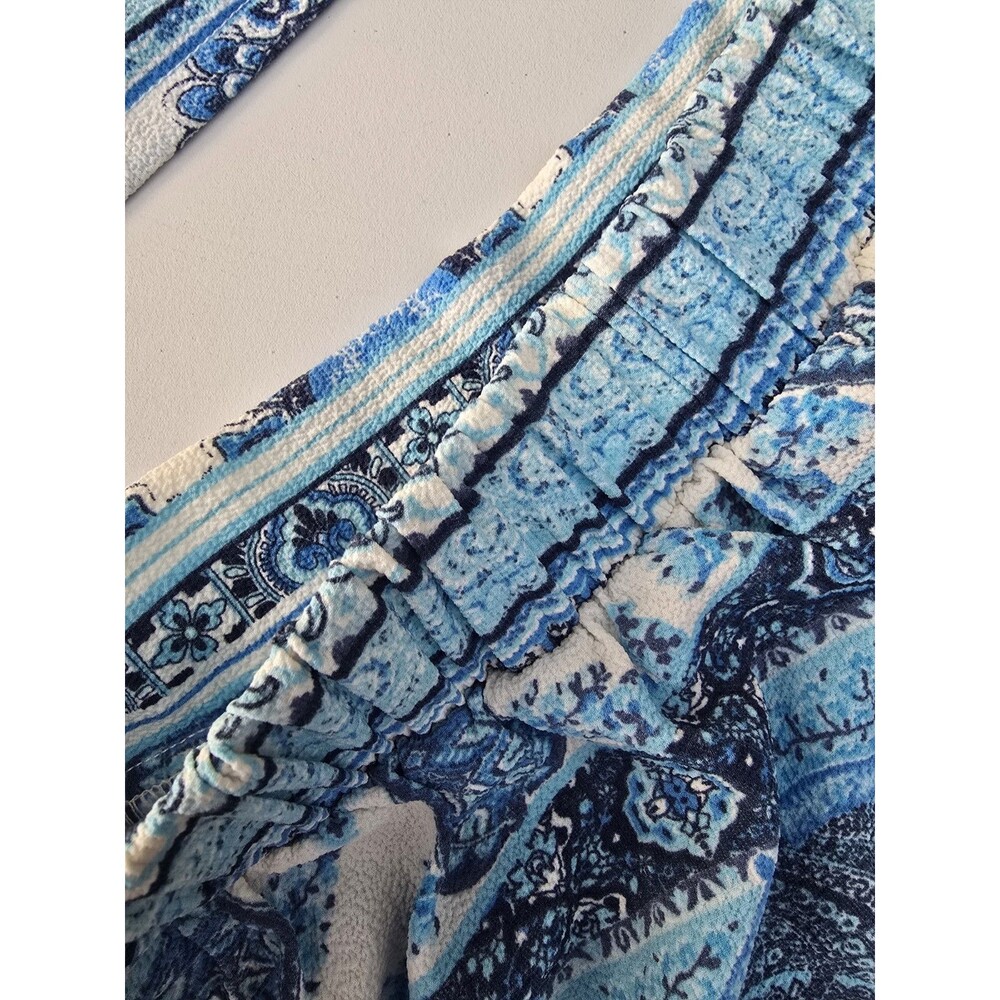 Show Me Your Mumu Camille Circle Crop Top Skirt Set Blue Paisley XS/S Boho - Picture 5 of 7
